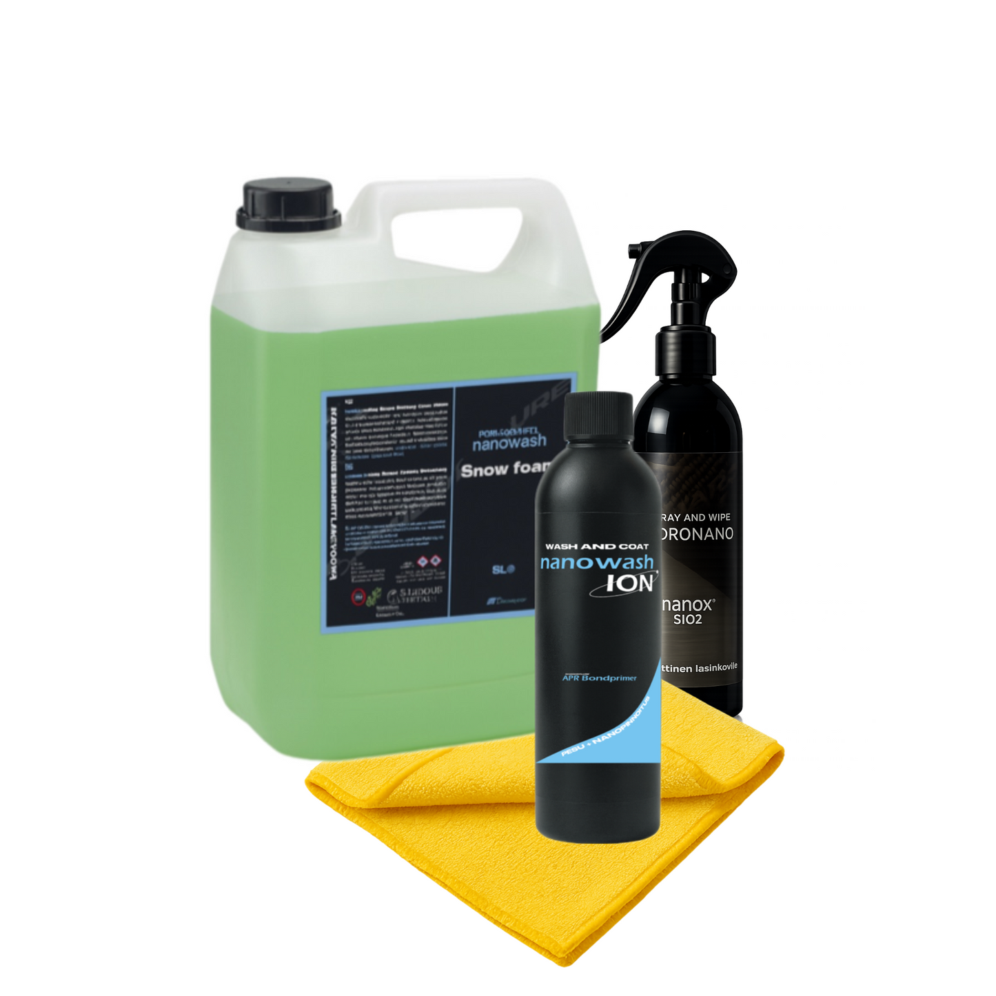 Matkailuautojen pesu ja pinnoite bundle. Pesusta pintojen hoitoon.