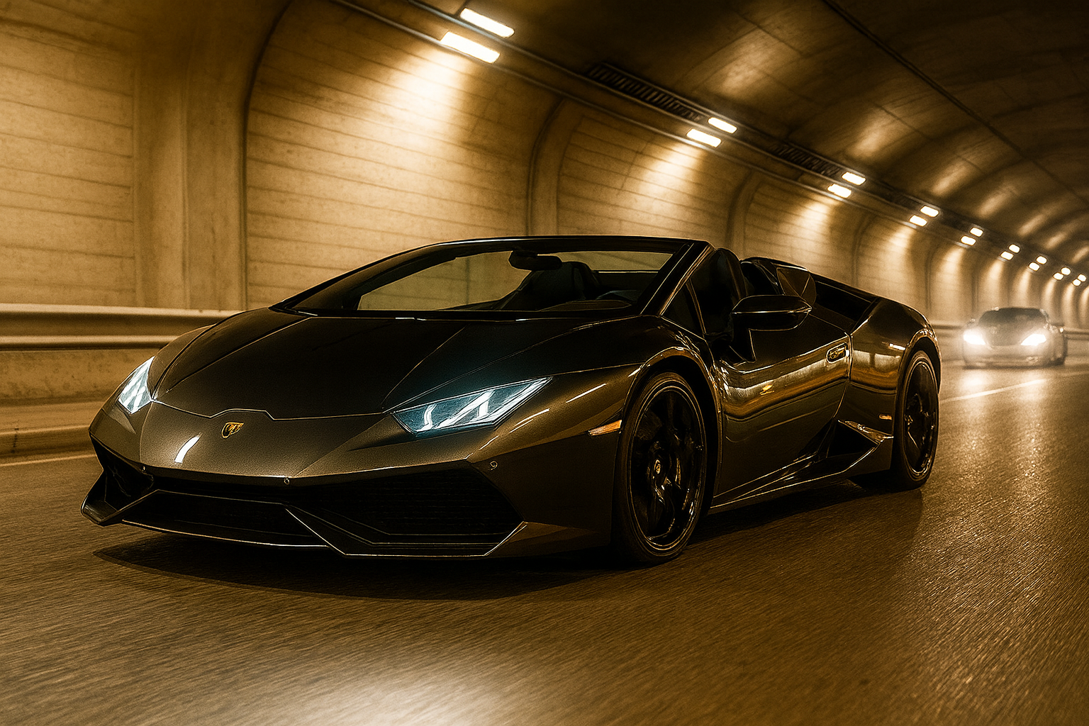 Lamborghini espanjalaisessa tunnelissa Malagassa
